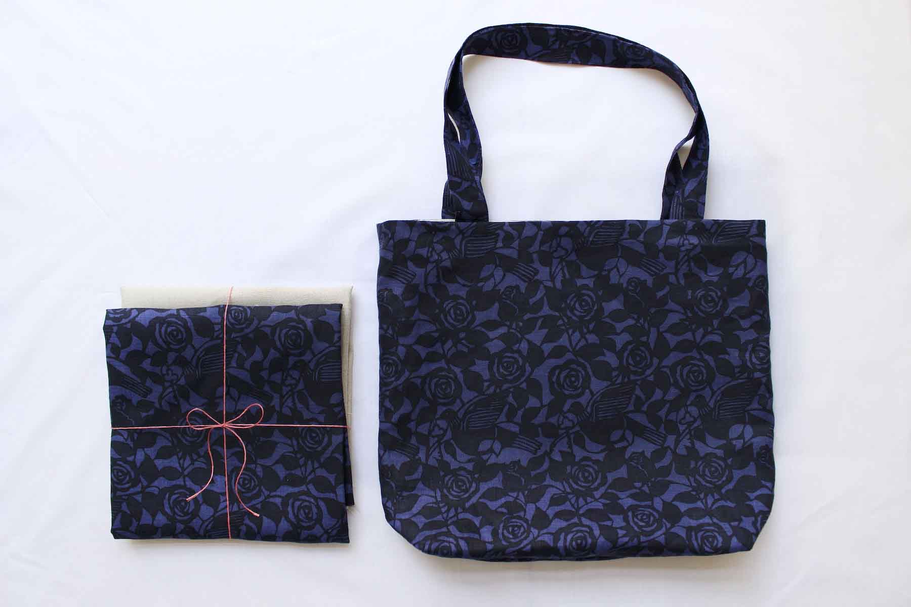 かたかけトートバック薔薇と鳩 夜